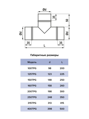 Тройник TPG D200 оцинк.сталь ERA PRO