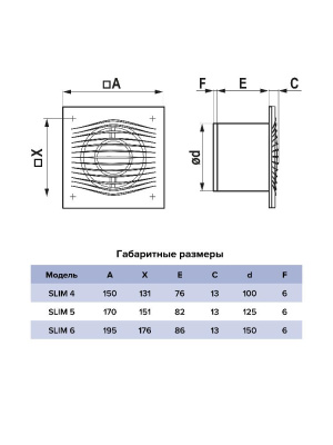 Вентилятор накладной SLIM D100 обр.клапан Obsidian DICITI