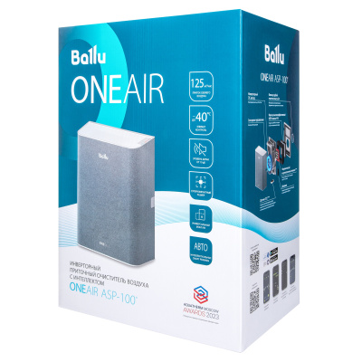 Приточный очиститель воздуха Ballu ONEAIR ASP-100 белый без нагревательного элемента